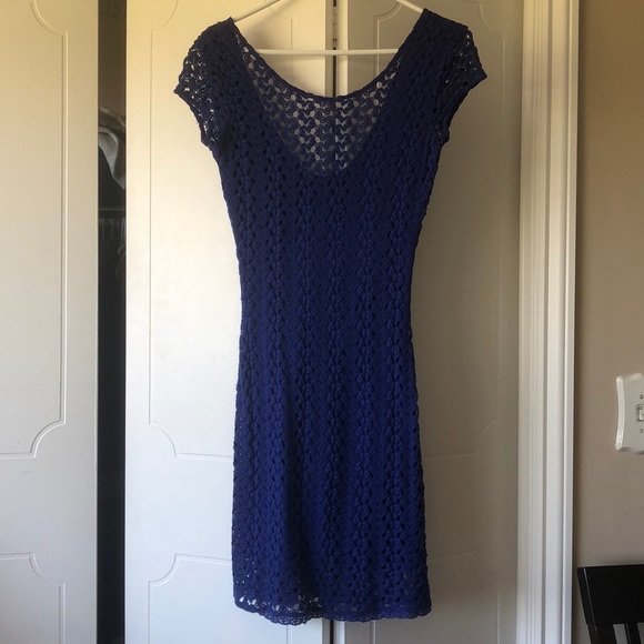 free people blue crochet dress Nikki Crochet Mini Dress
